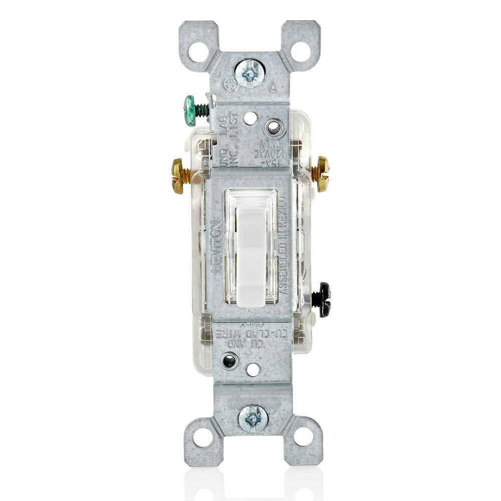 Leviton L1463-2W LED Toggle Illuminated Switch 3W 15A Grounding White ...