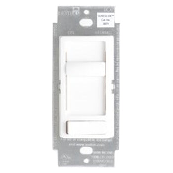 Leviton Decora SureSlide Universal LED Dimmer 600W-120VAC Incandescent And 150W-120VAC Dimmable LED And Compact Fluorescent White (6674-10W)