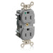 Leviton Lev-Lok Duplex Receptacle Outlet Extra Heavy-Duty Hospital Grade Smooth Face 15 Amp 125V Modular NEMA 5-15R 2-Pole 3-Wire Gray (M8200-GY)