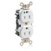 Leviton Lev-Lok Duplex Receptacle Outlet Extra Heavy-Duty Hospital Grade Smooth Face 15 Amp 125V Modular NEMA 5-15R 2-Pole 3-Wire White (M8200-W)