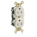 Leviton Lev-Lok Duplex Receptacle Outlet Extra Heavy-Duty Industrial Spec Grade Smooth Face 15 Amp 125V Modular NEMA Light Almond (M5262-T)