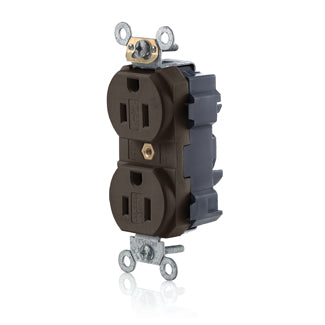 Leviton Lev-Lok Duplex Receptacle Outlet Heavy-Duty Industrial Spec Grade Tamper-Resistant Smooth Face 15 Amp 125V (MT562-S)