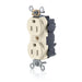 Leviton Lev-Lok Duplex Receptacle Outlet Heavy-Duty Industrial Spec Grade Tamper-Resistant Smooth Face 15 Amp 125V Light Almond (MT562-ST)