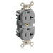 Leviton Lev-Lok Duplex Receptacle Outlet Heavy-Duty Hospital Grade Tamper-Resistant Smooth Face 20 Amp 125V Modular NEMA 5-20R Gray (MT830-GY)