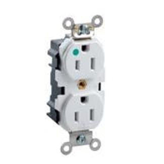 Leviton Lev-Lok Duplex Receptacle Outlet Extra Heavy-Duty Hospital Grade Smooth Face 20 Amp 125V Modular NEMA 5-20R 2-Pole Blue (M8300-B)