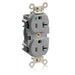 Leviton Lev-Lok Duplex Receptacle Outlet Extra Heavy-Duty Hospital Grade Smooth Face 20 Amp 125V Modular NEMA 5-20R 2-Pole Gray (M8300-GY)