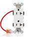 Leviton Lev-Lok Decora Plus Duplex Receptacle Outlet Heavy-Duty Industrial Spec Grade Split-Circuit Smooth Face 20 Amp White (M1636-SCW)