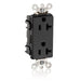 Leviton Lev-Lok Decora Plus Duplex Receptacle Outlet Heavy-Duty Industrial Spec Grade Tamper-Resistant Smooth Face 20 Amp Black (MT163-E)