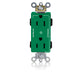 Leviton Lev-Lok Decora Plus Duplex Receptacle Outlet Heavy-Duty Industrial Spec Grade Two Outlets Marked Controlled Smooth Face Green (M1626-2SN)
