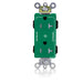 Leviton Lev-Lok Decora Plus Duplex Receptacle Outlet Heavy-Duty Industrial Spec Grade Two Outlets Marked Controlled 20 Amp 125V Modular Green (MT163-2GN)