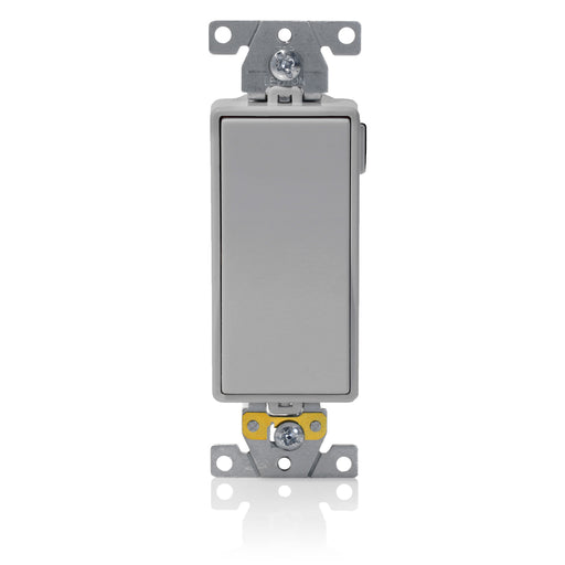 Leviton Lev-Lok Decora Plus Single-Pole Rocker Switch Heavy-Duty Industrial Spec Grade 15 Amp 120/277VAC Modular Gray (M5691-GY)