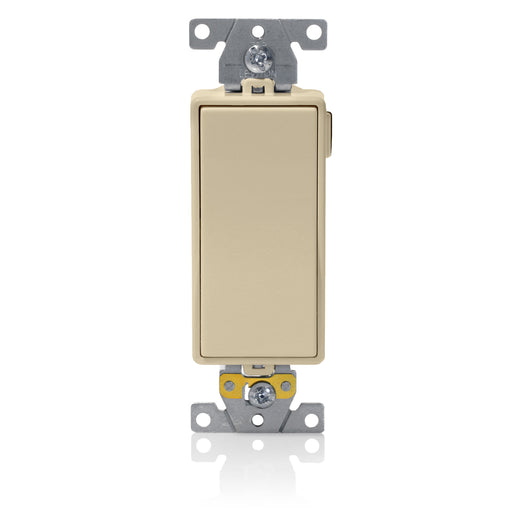 Leviton Lev-Lok Decora Plus Single-Pole Rocker Switch Heavy-Duty Industrial Spec Grade 15 Amp 120/277VAC Modular Ivory (M5691-I)