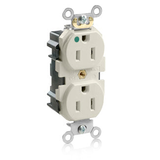 Leviton Lev-Lok Duplex Receptacle Outlet Heavy-Duty Hospital Grade Tamper-Resistant Smooth Face 15 Amp 125V Modular NEMA 5-15R Light Almond (MT820-T)