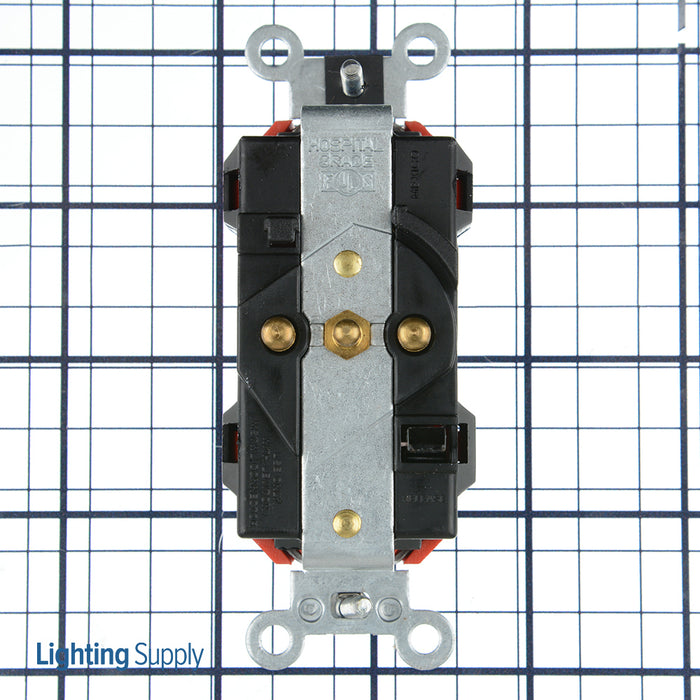 Leviton Lev-Lok Duplex Receptacle Outlet Heavy-Duty Hospital Grade Tamper-Resistant Smooth Face 20 Amp 125V Modular NEMA 5-20R Red (MT830-R)