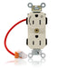 Leviton Lev-Lok Duplex Receptacle Outlet Heavy-Duty Industrial Spec Grade Split-Circuit One Outlet Marked Controlled Smooth Face 15 Amp 125V Light Almond (M5262-1CT)
