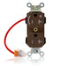 Leviton Lev-Lok Duplex Receptacle Outlet Heavy-Duty Industrial Spec Grade Split-Circuit One Outlet Marked Controlled Decora 20 Amp 125V Modular Brown (MT563-1C)