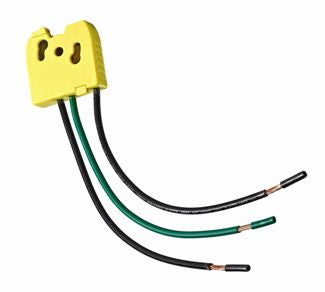Leviton 20 Amp 347VAC Maximum Wiring Module For Lev-Lok Single-Pole Toggle Switches 3 Wire Black 6 Inch Solid Wire Leads Yellow (MSPSW-SD)