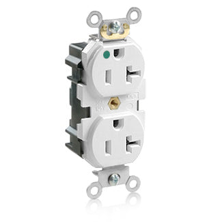 Leviton Lev-Lok Heavy Duty Hospital Grade Receptacle 20A 125V Bulk Pack Of 100 White (M8300-BHW)