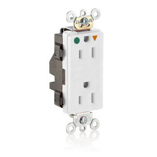 Leviton Lev-Lok Decora Plus Isolated Ground Duplex Receptacle Outlet Heavy-Duty Hospital Grade Smooth Face 15 Amp 125V Modular White (MD820-IGW)
