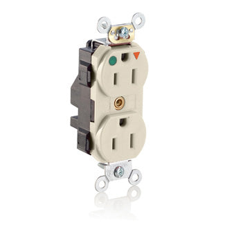 Leviton Lev-Lok Isolated Ground Duplex Receptacle Outlet Heavy-Duty Hospital Grade Tamper-Resistant Smooth Face 15 Amp 125V Light Almond (MT820-IGT)