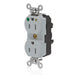 Leviton Lev-Lok Duplex Receptacle Outlet Extra Heavy-Duty Hospital Grade Illuminated Smooth Face 15 Amp 125V Modular NEMA 5-15R Gray (M8200-ILG)