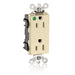 Leviton Lev-Lok Decora Plus Duplex Receptacle Outlet Extra Heavy-Duty Hospital Grade Tamper-Resistant Smooth Face 15 Amp 125V Ivory (MT162-HGI)