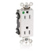 Leviton Lev-Lok Decora Plus Duplex Receptacle Outlet Extra Heavy-Duty Hospital Grade Tamper-Resistant Smooth Face 15 Amp 125V White (MT162-HGW)