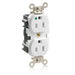 Leviton Lev-Lok Duplex Receptacle Outlet Extra Heavy-Duty Hospital Grade Tamper-Resistant Smooth Face 15 Amp 125V Modular White (M8200-SGW)