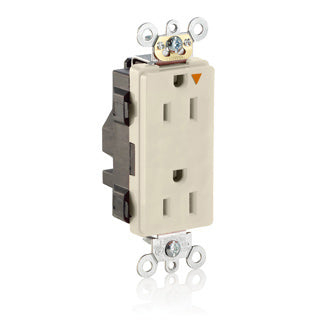 Leviton Lev-Lok Decora Plus Isolated Ground Duplex Receptacle Outlet Heavy-Duty Industrial Spec Grade Tamper-Resistant 15A/125V Modular Light Almond (MT162-IGT)