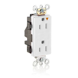 Leviton Lev-Lok Decora Plus Isolated Ground Duplex Receptacle Outlet Heavy-Duty Industrial Spec Grade Tamper-Resistant 15A/125V Modular White (MT162-IGW)