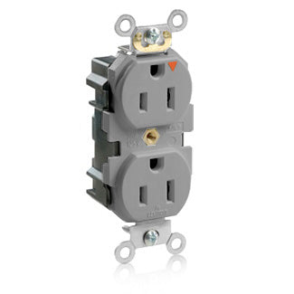Leviton Lev-Lok Isolated Ground Duplex Receptacle Outlet Heavy-Duty Industrial Spec Grade Tamper-Resistant Smooth Face 15A/125V Modular Gray (MT562-IGG)