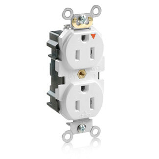 Leviton Lev-Lok Isolated Ground Duplex Receptacle Outlet Heavy-Duty Industrial Spec Grade Tamper-Resistant Smooth Face 15A/125V Modular White (MT562-IGW)