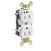 Leviton Lev-Lok MRI Duplex Receptacle Outlet Extra Heavy-Duty Hospital Grade Smooth Face 15 Amp 125V Modular NEMA 5-15R 2-Pole 3-Wire White (MRI15-W)