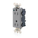 Leviton Lev-Lok Decora Plus Duplex Receptacle Outlet Extra Heavy-Duty Hospital Grade Power Indication Smooth Face 15 Amp 125V Gray (M1626-PLG)