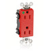 Leviton Lev-Lok Decora Plus Duplex Receptacle Outlet Extra Heavy-Duty Hospital Grade Tamper-Resistant Smooth Face 15 Amp 125V Red (MT162-HGR)