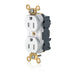 Leviton Lev-Lok Duplex Receptacle Outlet Extra Heavy-Duty Industrial Spec Grade Tamper-Resistant Smooth Face 15 Amp 125 White (M5262-SGW)