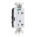 Leviton Lev-Lok Decora Plus Duplex Receptacle Outlet Extra Heavy-Duty Hospital Grade Illuminated Smooth Face 20 Amp 125V Modular White (M1636-ILW)