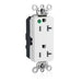 Leviton Lev-Lok Decora Plus Duplex Receptacle Outlet Extra Heavy-Duty Hospital Grade Tamper-Resistant Smooth Face 20 Amp 125V White (MT163-HGW)