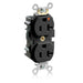 Leviton Lev-Lok Isolated Ground Duplex Receptacle Outlet Heavy-Duty Industrial Spec Grade Smooth Face 20 Amp 125V Modular Black (M5362-IGE)