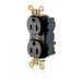 Leviton Lev-Lok Duplex Receptacle Outlet Extra Heavy-Duty Industrial Spec Grade Tamper-Resistant Smooth Face 20A/125V Modular Black (M5362-SGE)