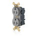 Leviton Lev-Lok Duplex Receptacle Outlet Extra Heavy-Duty Industrial Spec Grade Tamper-Resistant Smooth Face 20A/125V Modular Gray (M5362-SGG)