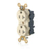 Leviton Lev-Lok Duplex Receptacle Outlet Extra Heavy-Duty Industrial Spec Grade Tamper-Resistant Smooth Face 20A/125V Modular Light Almond (M5362-SGT)