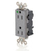 Leviton Lev-Lok Decora Plus Duplex Receptacle Outlet Extra Heavy-Duty Hospital Grade Smooth Face 15 Amp 125V Modular NEMA 5-15R Grey (M1626-HGG)