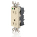 Leviton Lev-Lok Decora Plus Duplex Receptacle Outlet Extra Heavy-Duty Hospital Grade Smooth Face 15 Amp 125V Modular NEMA 5-15R Ivory (M1626-HGI)