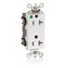 Leviton Lev-Lok Decora Plus Duplex Receptacle Outlet Extra Heavy-Duty Hospital Grade Smooth Face 20 Amp 125V Modular NEMA 5-20R White (M1636-HGW)