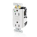 Leviton Lev-Lok SmartlockPro GFCI Duplex Receptacle Outlet Extra Heavy-Duty Hospital Grade Power Indication 15 Amp 20 Amp Feed-Through White (MGFN1-HGW)