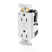 Leviton Lev-Lok SmartlockPro GFCI Duplex Receptacle Outlet Extra Heavy-Duty Industrial Spec Grade Power Indication 15A 20A Feed Through White (MGFN1-W)