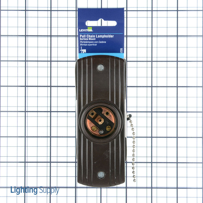 Leviton Levolet Lamp Holder Pull Chain 660W-250V Surface Mount Residential Grade (5235)