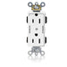 Leviton Lev-Lok Decora Plus Duplex Receptacle Outlet Heavy-Duty Industrial Spec Grade Two Outlets Marked Controlled Smooth Face White (M1626-2SW)