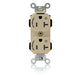 Leviton Lev-Lok Duplex Receptacle Outlet Heavy-Duty Industrial Spec Grade Two Outlets Marked Controlled Smooth Face 20 Ivory (M5362-2SI)